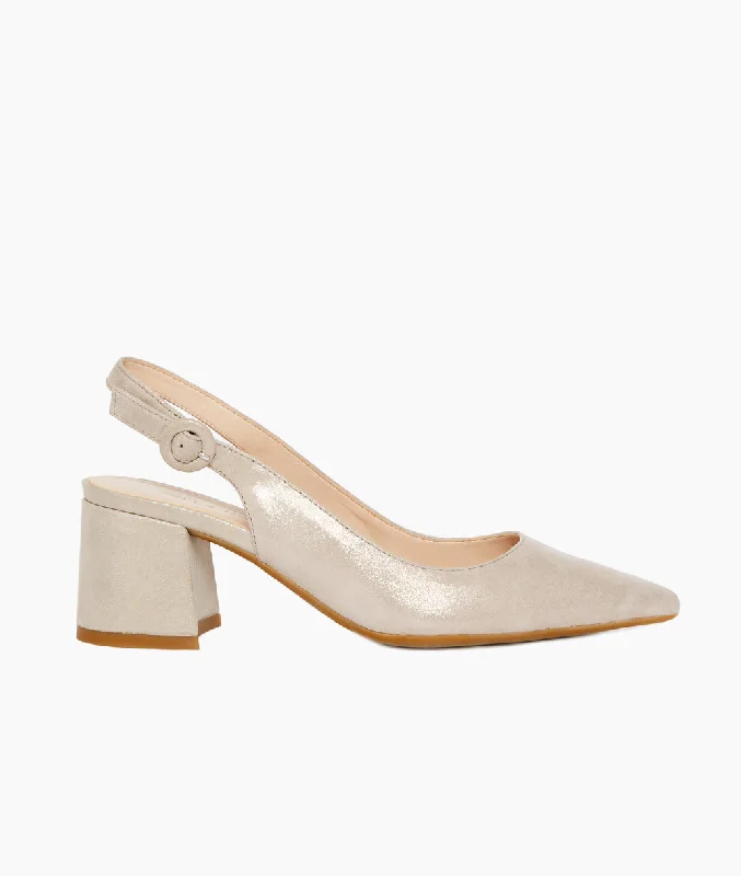 Lake Taupe Shimmer Low heel