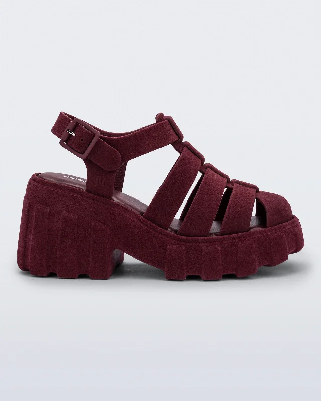 Formal Leather Shoes Megan Platform in Red Velvet from Melissa