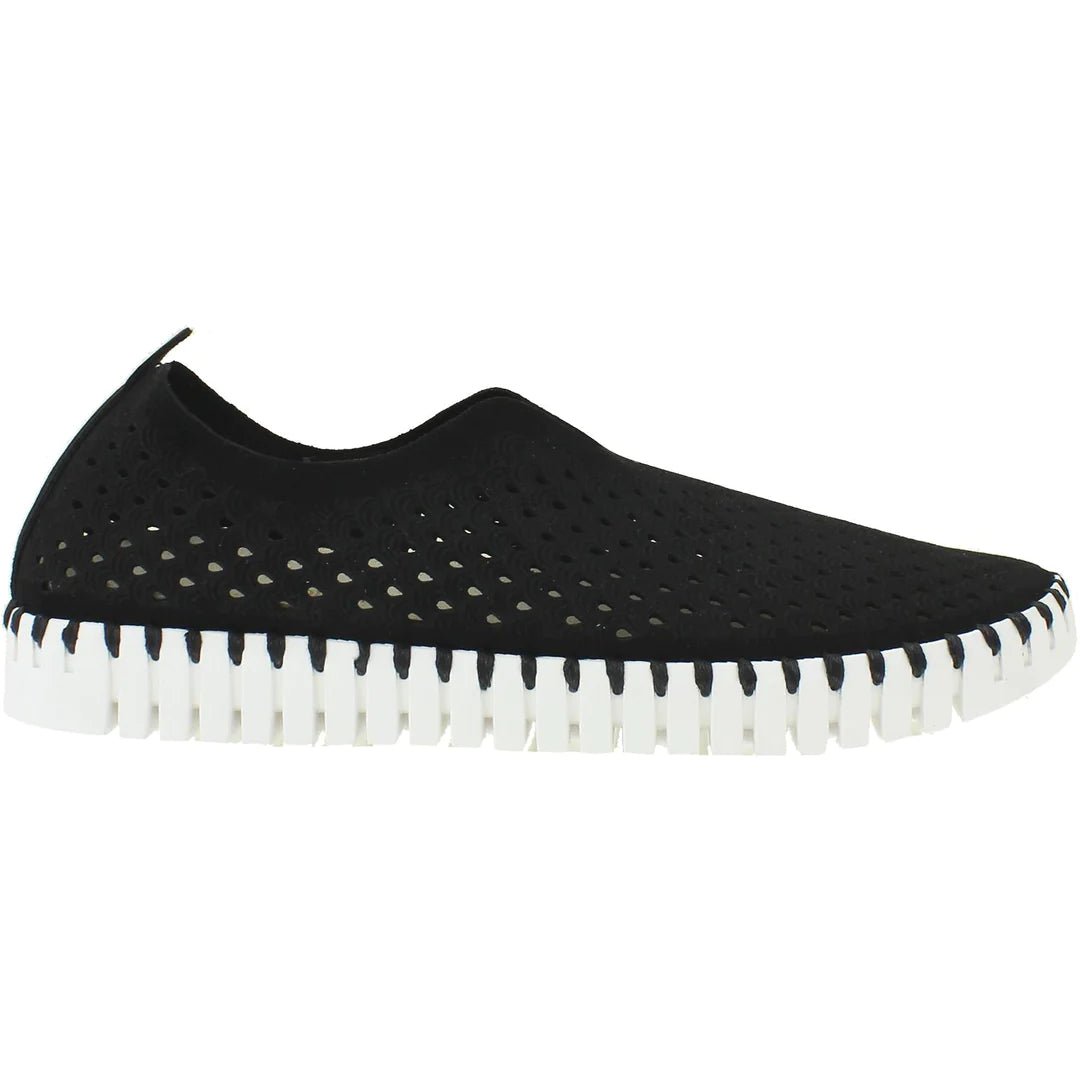 Designer Running Shoes For Sale WOMEN'S ILSE JACOBSEN TULIP SLIP-ON | BLACK / WHITE