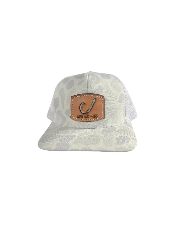 collapsible fish basket BBR Leather Patch Hat- Sneaux/White