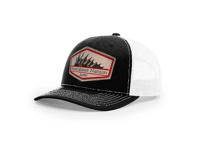 slow pitch jigging rods Black / White Sheepshead Nation Hat