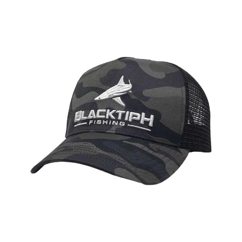 ice fishing augers electric BlacktipH Black Camo Embroidered Snapback 2.0