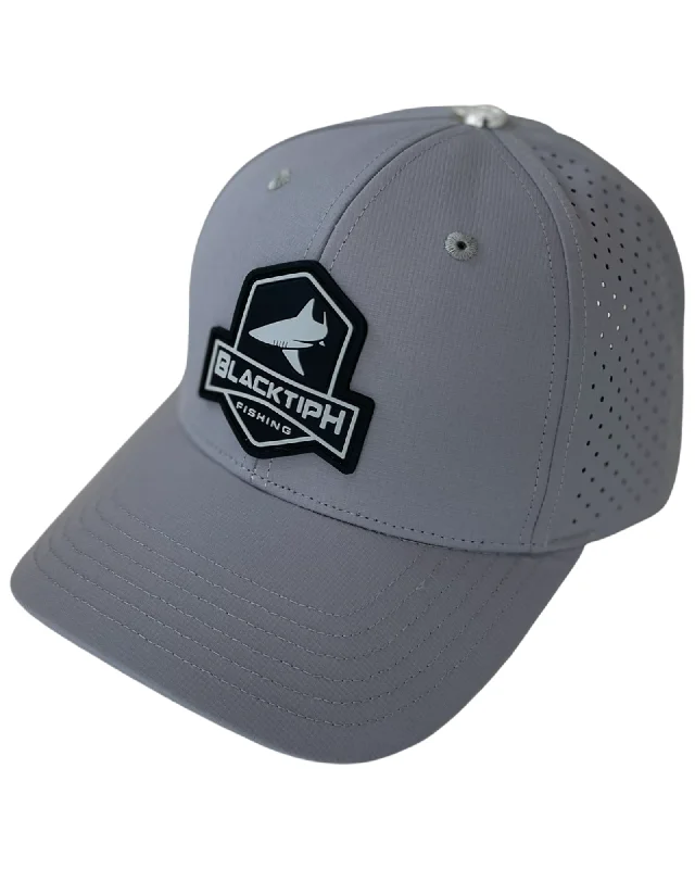 sonar fish finders for boats BlacktipH PVC Grey Performance Snapback Hat