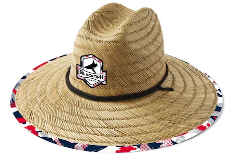 lightweight fishing pontoons inflatable BlacktipH Straw Hat - Red White and Blue Shark Camo - Natural lightweight fishing pontoons inflatable BlacktipH Straw Hat - Red White and Blue Shark Camo - Natural
