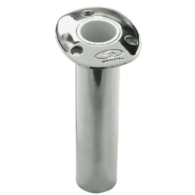 high-speed retrieve spinning reels C.E. Smith Flush Mount Rod Holder - 0 Degree  9" Depth - Stainless Steel - Cast Bottom - White Vinyl Liner [53670CA]