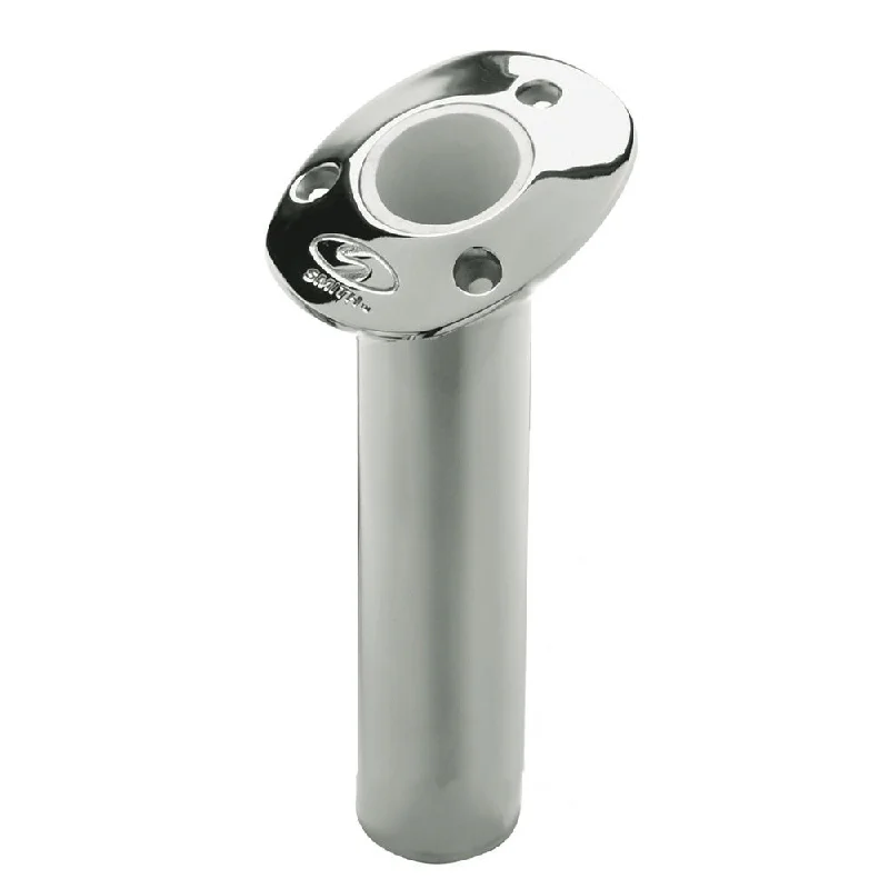 hand-tied fishing flies bulk C.E. Smith Flush Mount Rod Holder - 15 Degree  9" Depth - Stainless Steel - Cast Gimbal - White Vinyl Liner [53671CA]