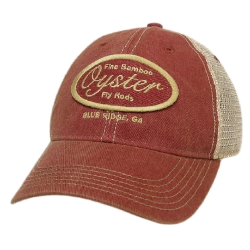 heavy-duty aluminum fish grippers Cardinal Legacy Old Favorite Trucker Hat with tan Oyster patch