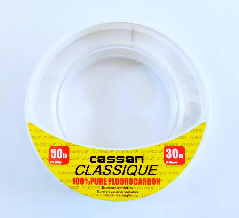 saltwater pier fishing rigs Cassan Classique Fluorocarbon Shock Leader | 30Mt / 33Yd | Clear |