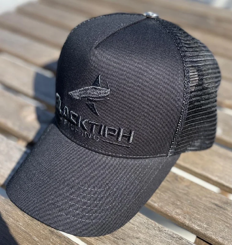 deep drop fishing reels electric BlacktipH Midnight Black Embroidered Snapback 2.0