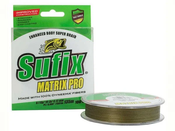double-sided fishing tackle storage Sufix Matrix Pro High Performance Braided Line | 250Mt / 275Yd | Midnight Green |