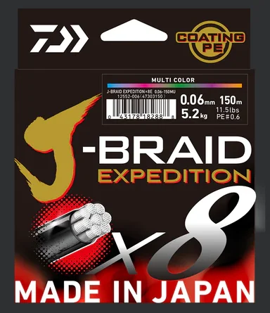 remote control bait boat Daiwa J Braid Expedition Multi Colour 150m Rolls