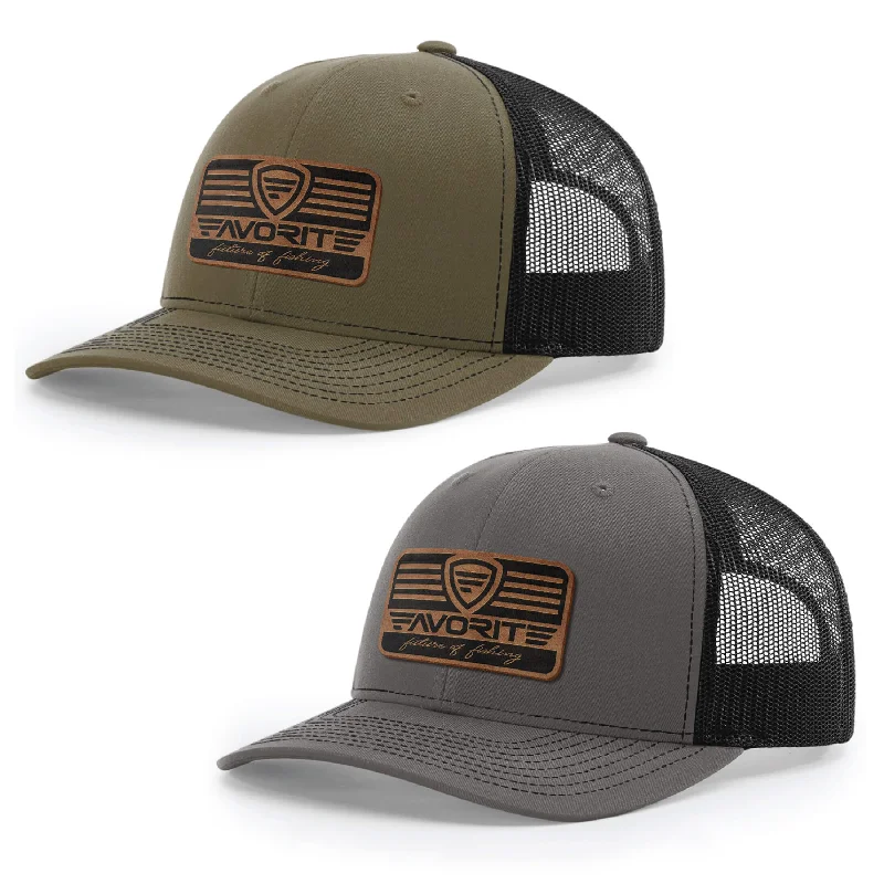 saltwater pier fishing rigs Franchise Leather Patch Hat