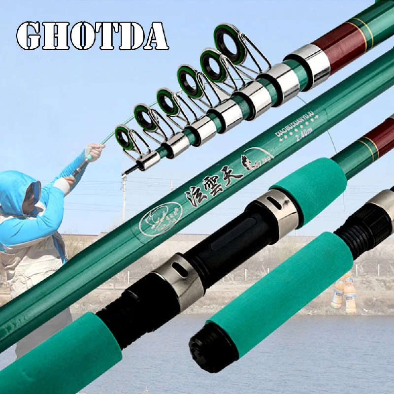 collapsible wire fish baskets GHOTDA Hard Telescopic Fishing Rod