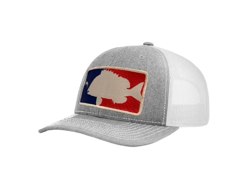 heavy-duty bank fishing rod holders Heather Grey / White Major League Sheepshead Trucker Hat | Sheepshead Nation heavy-duty bank fishing rod holders Heather Grey / White Major League Sheepshead Trucker Hat | Sheepshead Nation