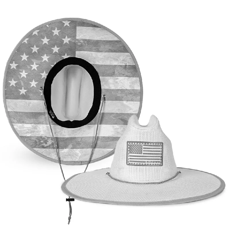 trolling reels for big fish Keys Straw Hat | Ghost American Flag | White