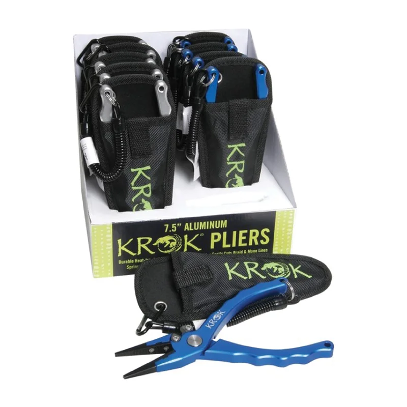 fly fishing rod and reel combos Krok 7 1/2" Aluminum Pliers w/ Lanyard and Sheath