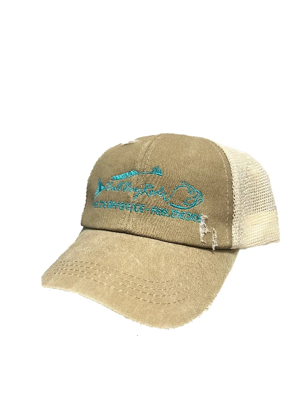 snap swivels for quick lure changes Ladies Ponytail Chris Cross Back Trucker Hat