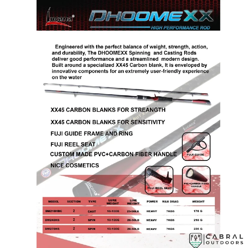 floating crankbaits for shallow water Lucana Dhoomexx Carbon Technology 7ft-9ft Rod floating crankbaits for shallow water Lucana Dhoomexx Carbon Technology 7ft-9ft Rod