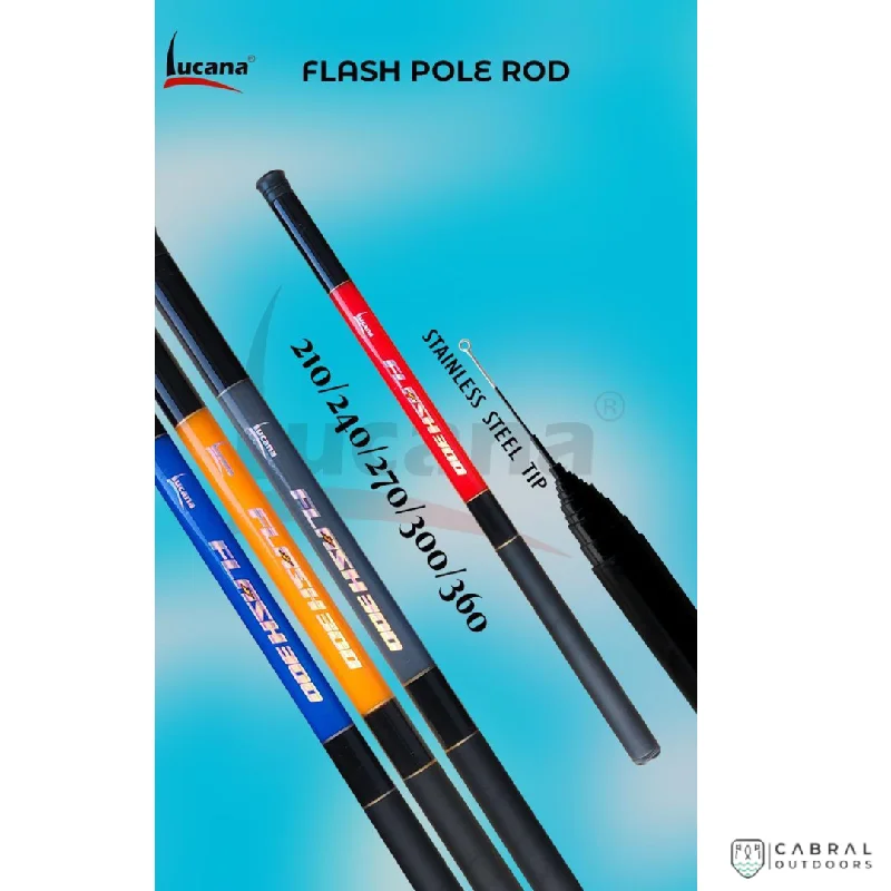 collapsible travel spinning rods Lucana Flash Fibre Glass Pole Rod | 7ft-12ft