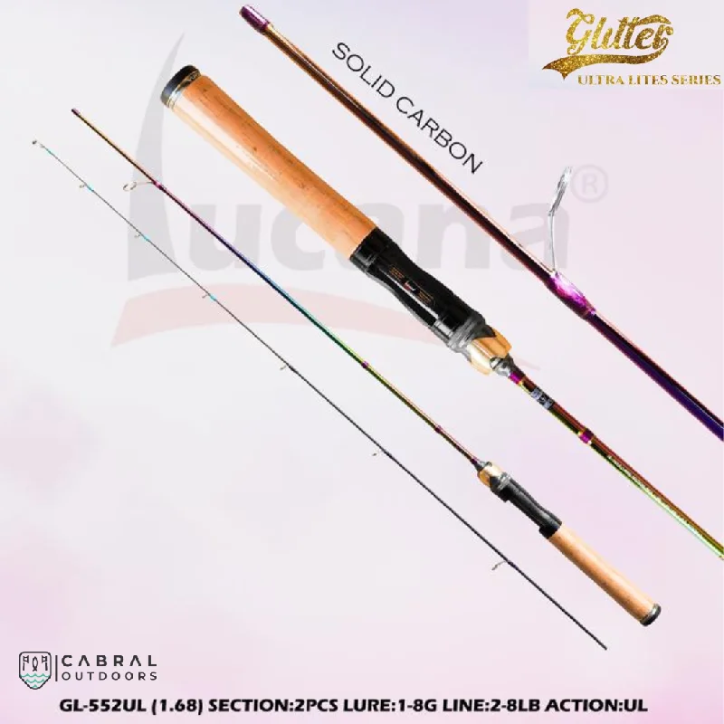 spinning reels for beginners Lucana Glitter Solid Carbon UL 5.4ft Spinning Rod