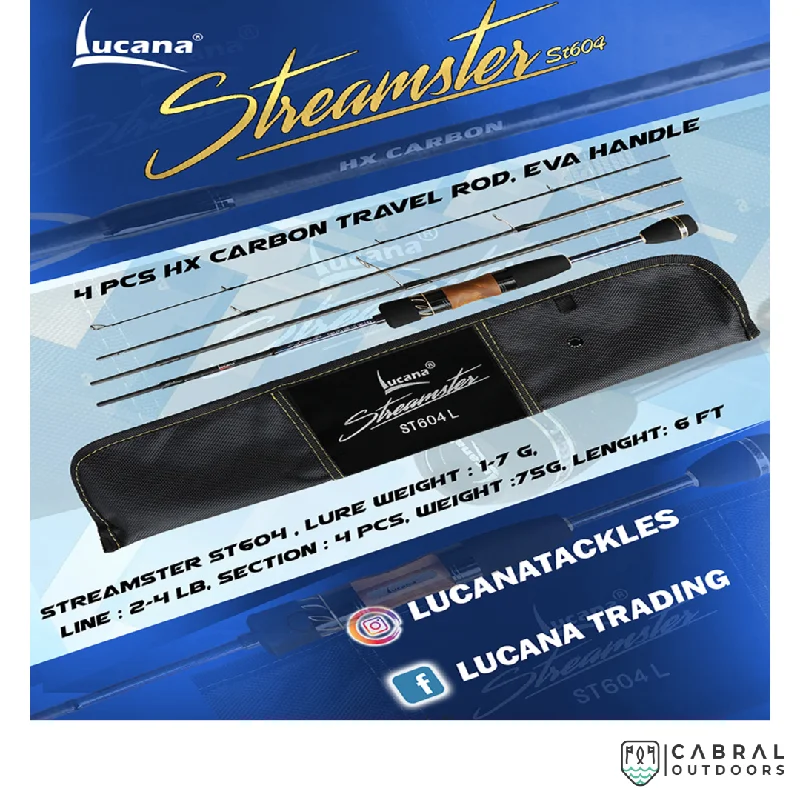 heavy-duty trolling rods for big game Lucana STREAMSTER ST604 UL Travel Rod