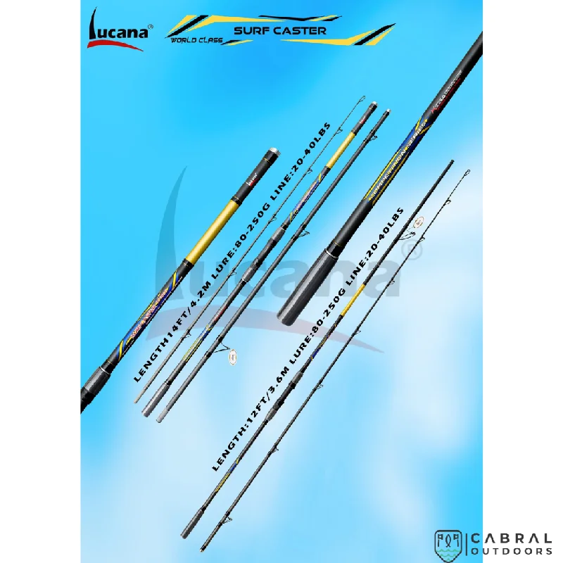 self-draining fishing tackle backpacks Lucana Surf Caster 12ft-14ft Spinning Rod