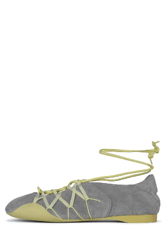 Grey Suede Neon Yellow Combo