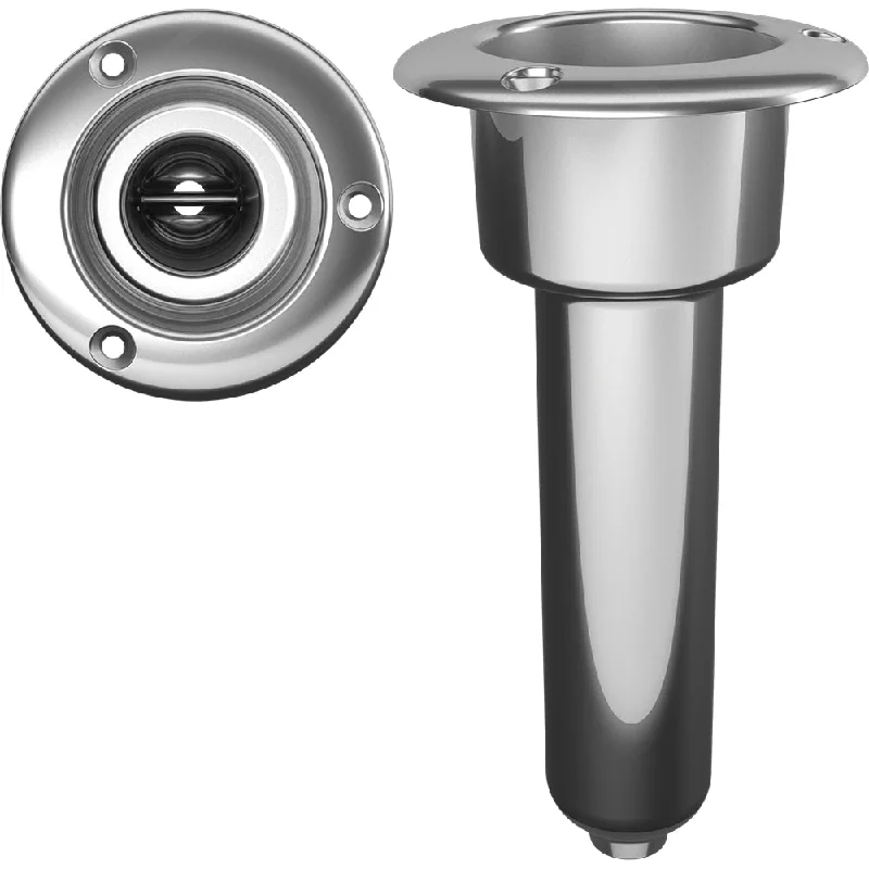lightweight fishing pontoons inflatable Mate Series Stainless Steel 0 Rod  Cup Holder - Drain - Round Top [C1000D]
