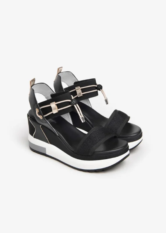 NeroGiardini Bungee Platform Wedge Sandal