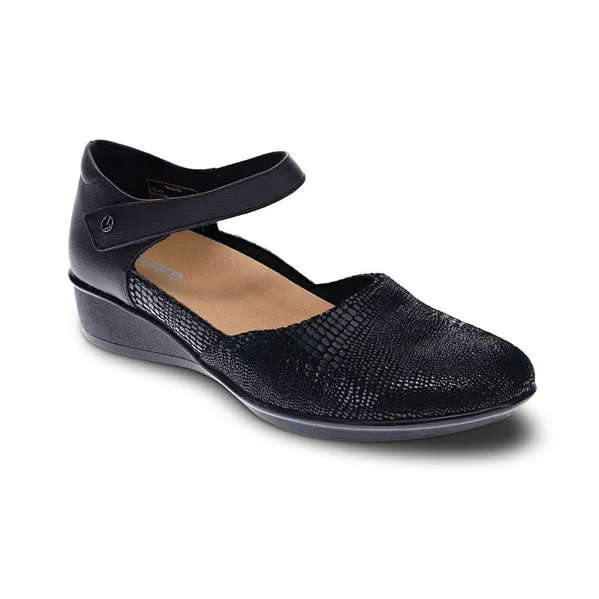 Trendy Walking Shoes Revere Women's Osaka Mary Jane Black Lizard