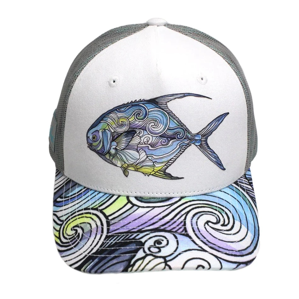 motorized bait boats for carp fishing Permit Paradise Trucker Hat
