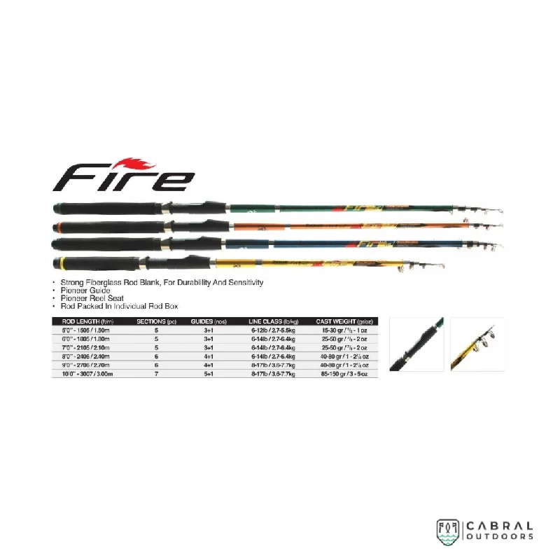 barbless fishing hooks for sale Pioneer Fire 7ft-10ft Telescopic Rod