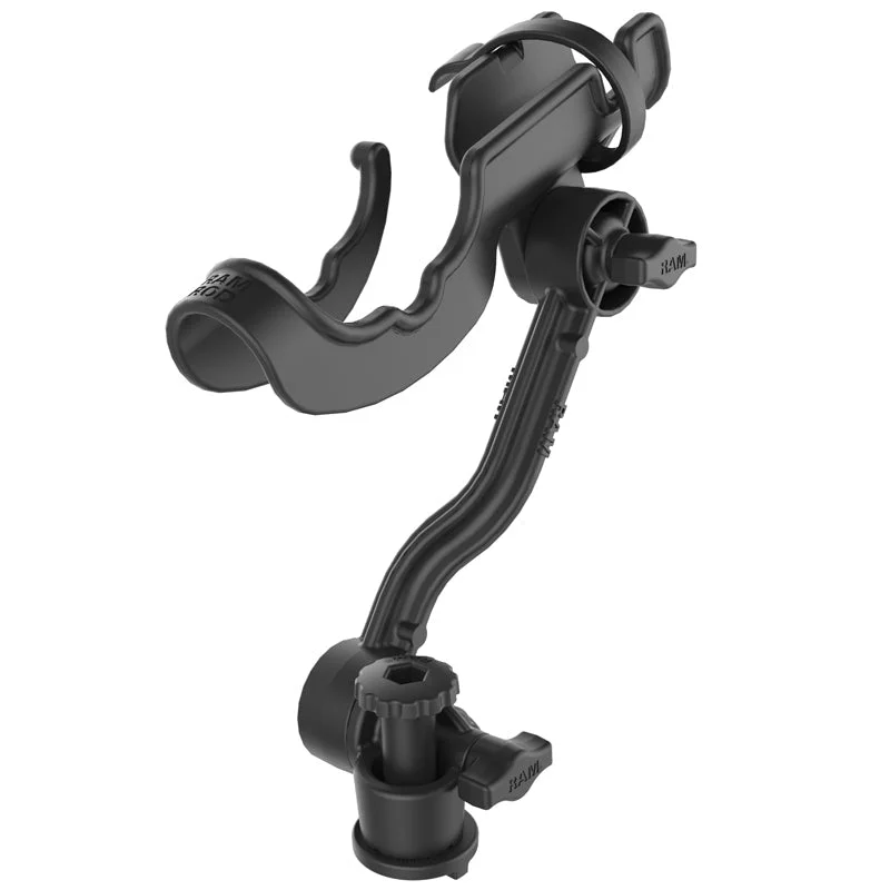 heavy-duty aluminum fish grippers RAM ROD® Rod Holder with Extension Arm and RAM® Track-Node™ Base heavy-duty aluminum fish grippers RAM ROD® Rod Holder with Extension Arm and RAM® Track-Node™ Base