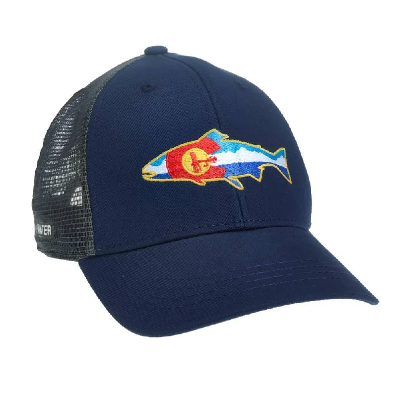 spinning rods for surf fishing Rep Your Water Colorado Fly and Mountains Hat