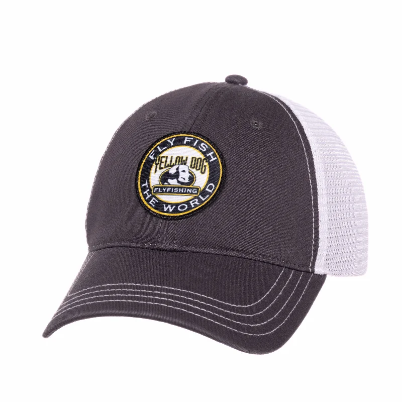 best fluorocarbon leader for clear water Yellow Dog FFTW Trucker Hat - Charcoal/White