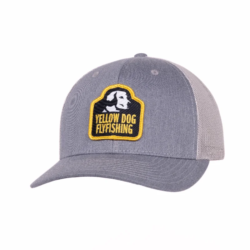 best fishing reel grease and oil Yellow Dog Trucker Hat - Heather Grey/Light Grey