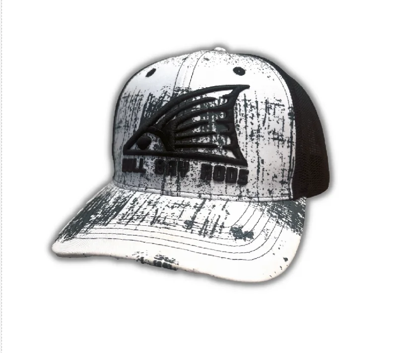 electric fish scaler waterproof Ripped Series BBR Soft Mesh Trucker Gray & White Redtail