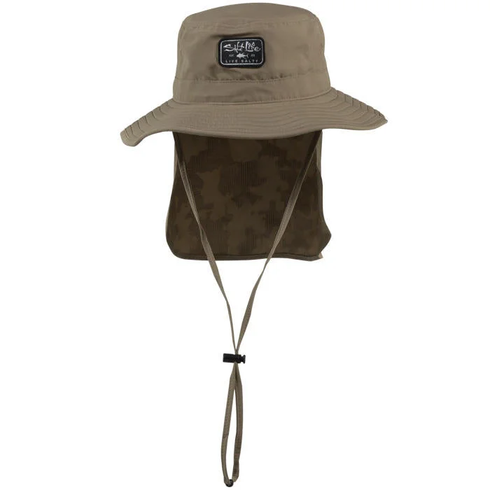 self-inflating fishing waders Salt Life - Back Bay Boonie - Dark Khaki