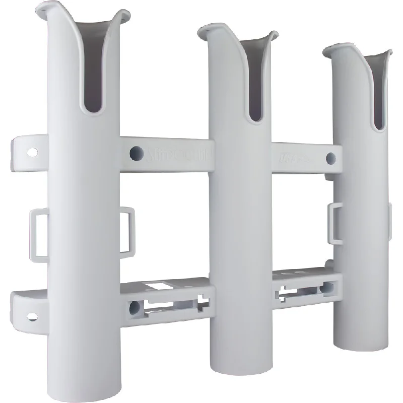 heavy-duty rod holders for boats Sea-Dog Triple Threat Three Pole Rod Holder - White [325032-1]