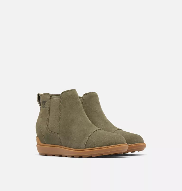 Leather Work Boots Sorel Evie II Chelsea Boot Stone Green Gum Women's