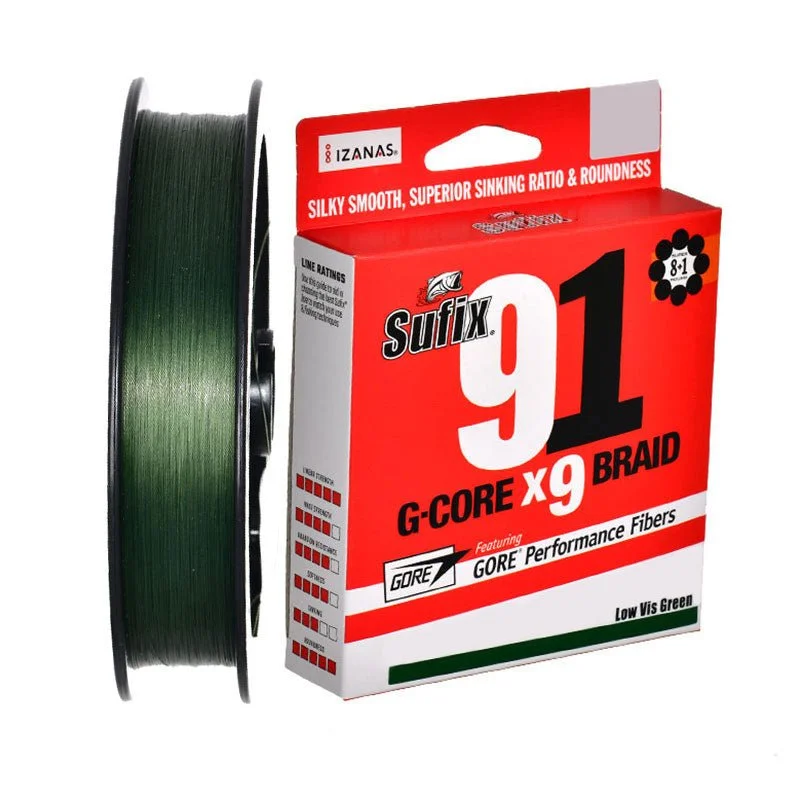 saltwater-resistant fishing pliers Sufix 91 Braid Line | 300Mt / 330Yd | Low-Vis Green |