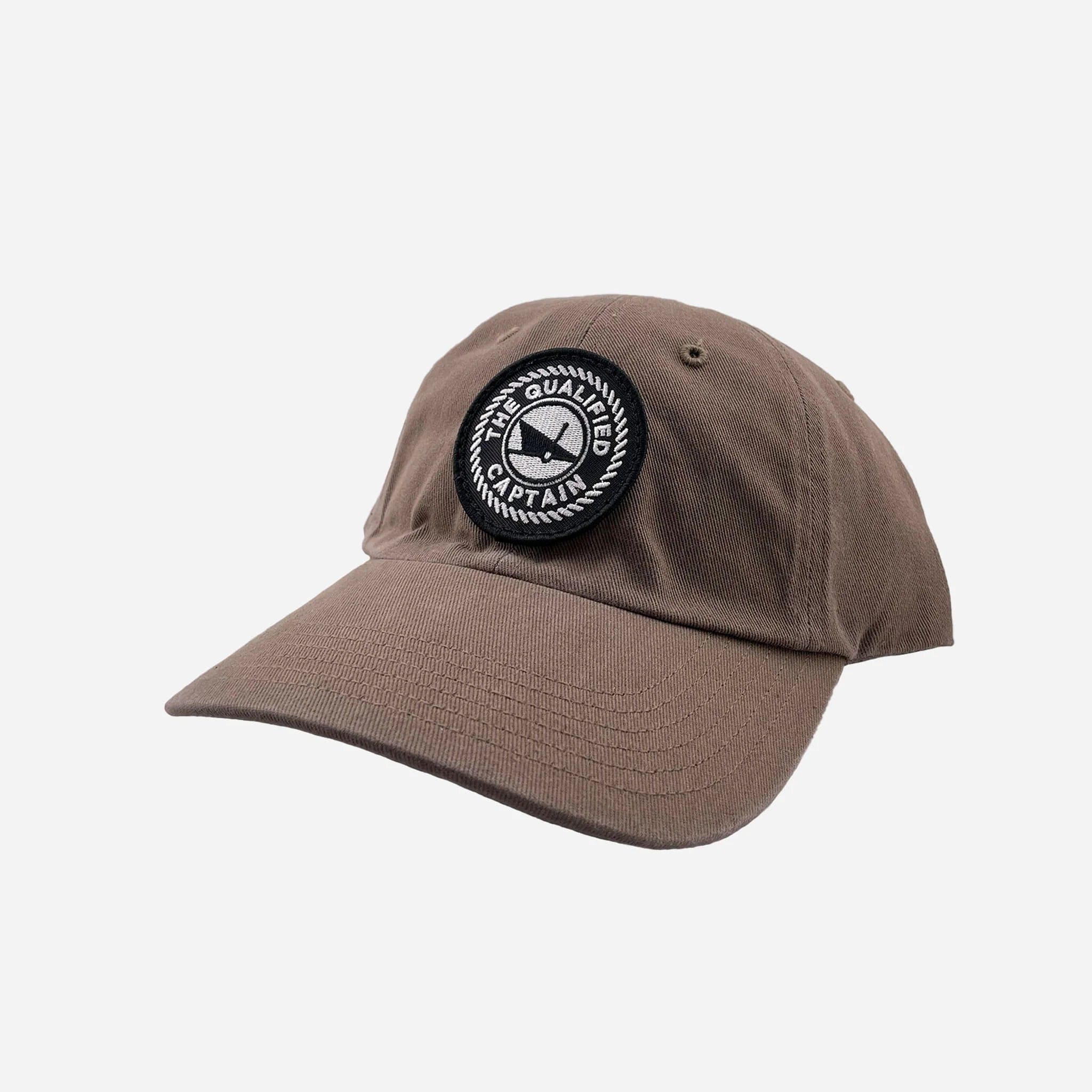 battery-powered fishing aerators The Qualified Captain Leather Patch Dad Hat