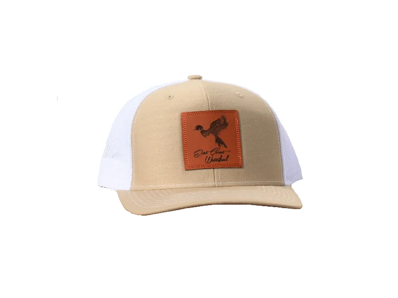 best topwater walking baits Wood Duck Leather Patch Trucker Hat | East Coast Waterfowl