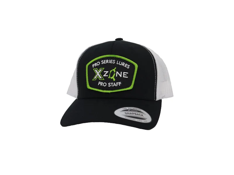 fishing tackle storage solutions X Zone Pro Staff Trucker Hat - Black White