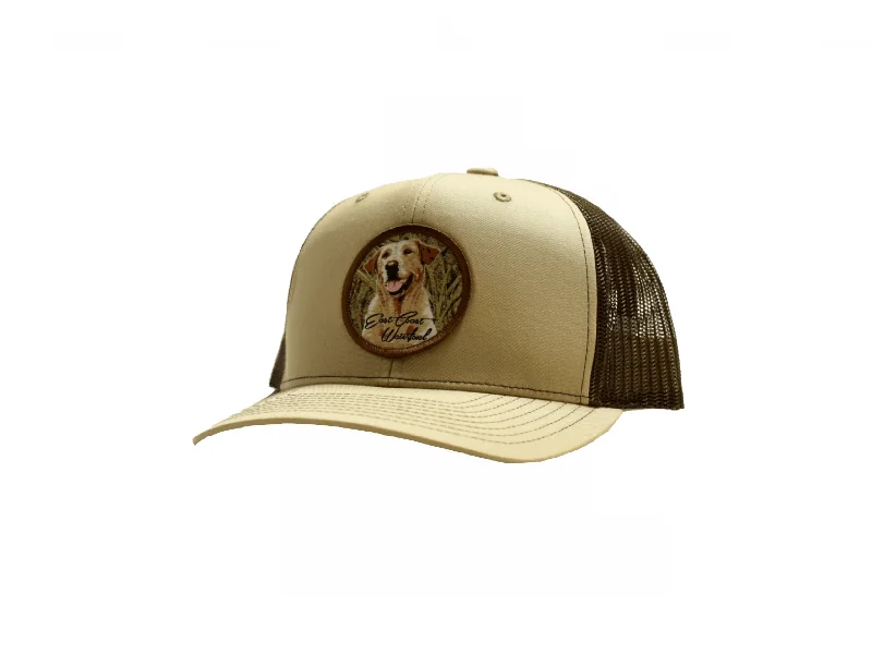 strong monofilament leader material Yellow Lab Hunting Dog Patch Trucker Hat | East Coast Waterfowl strong monofilament leader material Yellow Lab Hunting Dog Patch Trucker Hat | East Coast Waterfowl
