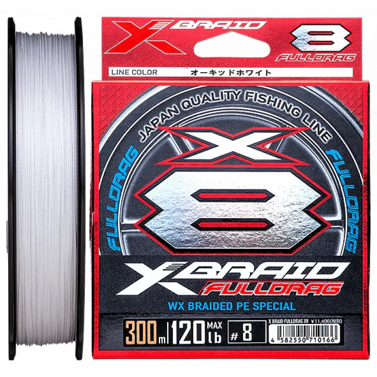 large capacity fishing backpacks YGK X Braid Fulldrag X8 White Braid 300m Rolls