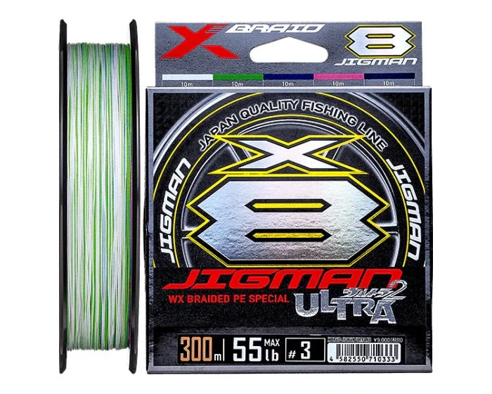 LED night fishing rod tip lights YGK X Braid Jigman Ultra2 X8 Braid 300m Rolls