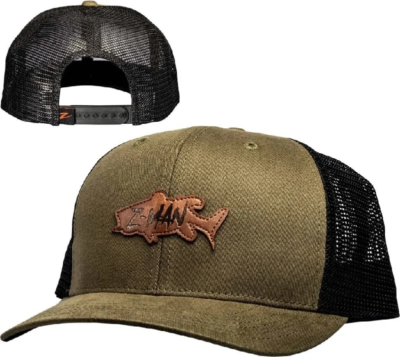 deep sea fishing tackle set Z-Man Bad AZZ Bass Trucker Hat - Rifle Green/Black