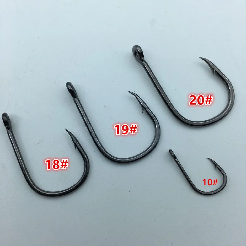 heavy-duty aluminum fish grippers 100pcs/lot big size fishing hook with hole carp fishing Tackle box size 18 19 20 high Carbon Steel sea rock jig fishing heavy-duty aluminum fish grippers 100pcs/lot big size fishing hook with hole carp fishing Tackle box size 18 19 20 high Carbon Steel sea rock jig fishing