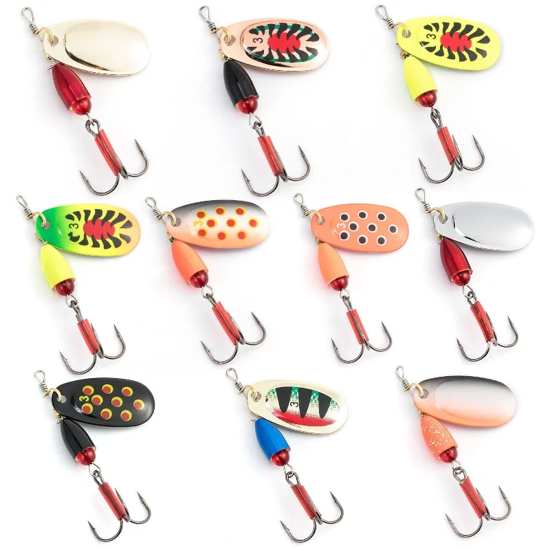 saltwater popping cork rigs Dr.Fish 10pcs Inline Spinners Lures Kit